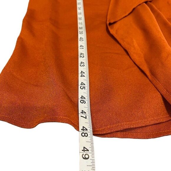 Zero + Maria Cornejo Iro Dress Rusty Orange Shift with Asymmetic Slit Hem Size 8 - Picture 11 of 12